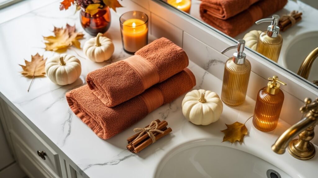 20 Cozy & Stylish Fall Bathroom Decor Ideas for Autumn 2025 9 fall bathroom