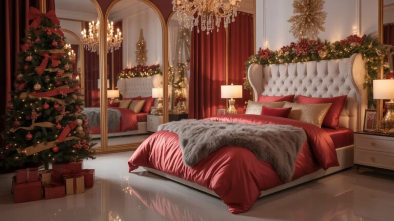 15 Lavish Red and Gold Christmas Bedroom Ideas 22 lavish red and gold Christmas bedroom