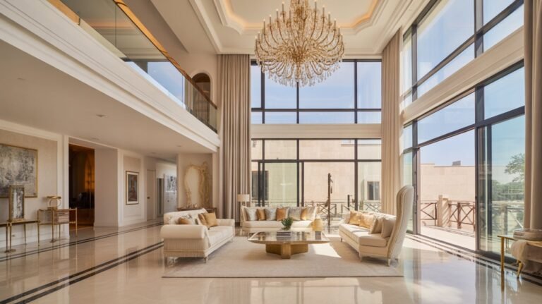 luxurious high end double height living room