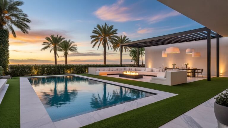20 Luxurious Modern Backyard Ideas 10 Luxurious modern backyard with marble infinity pool