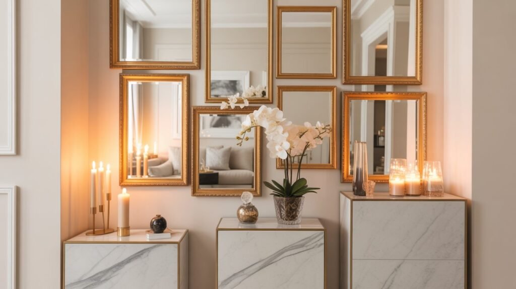 elegant mirror console