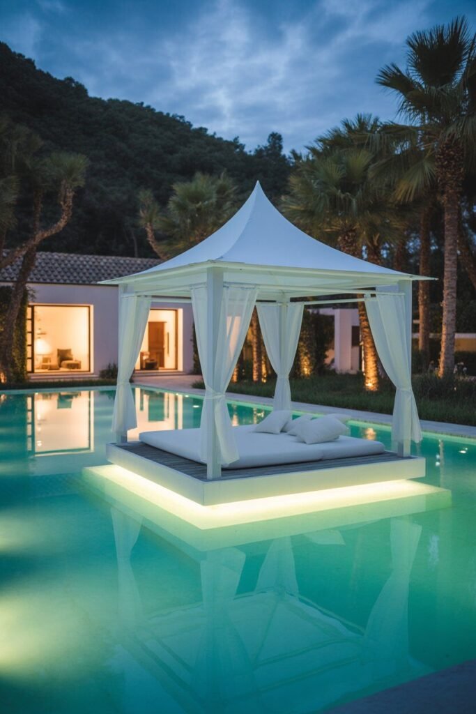 20 Luxurious Modern villa Backyard 16 backyard with floating gazebo