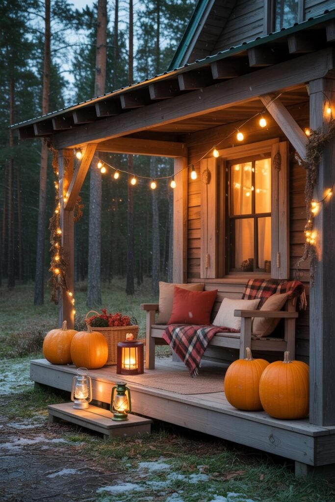 15 Stunning Fall Porch Decor Ideas 17 cozy cabin fall porch decor ideas