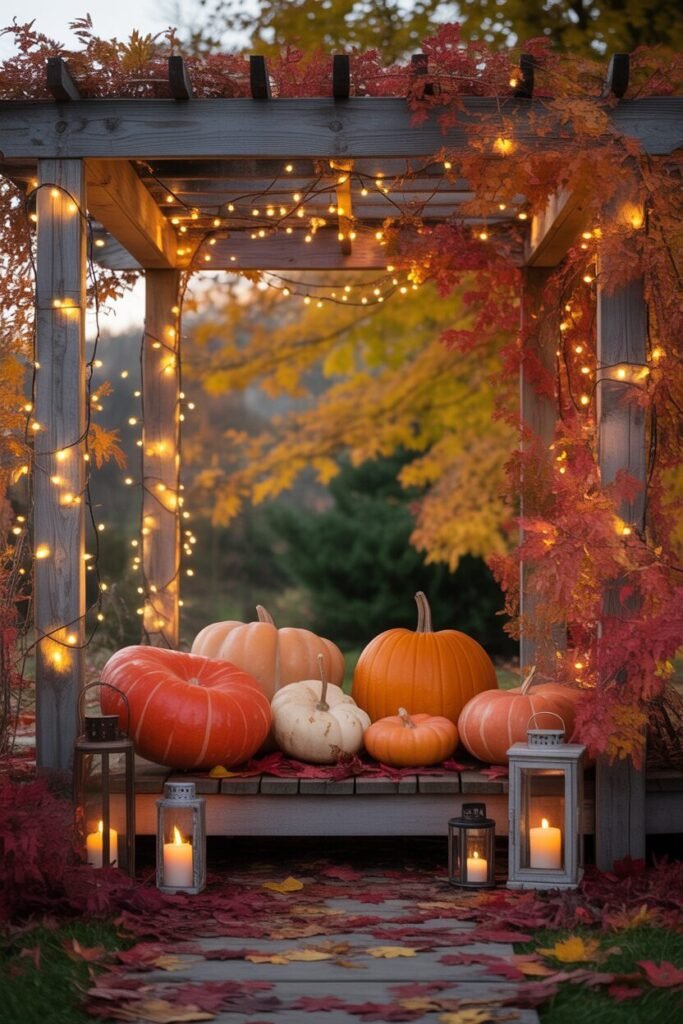 15 Stunning Fall Porch Decor Ideas 16 fall pergola porch decor ideas