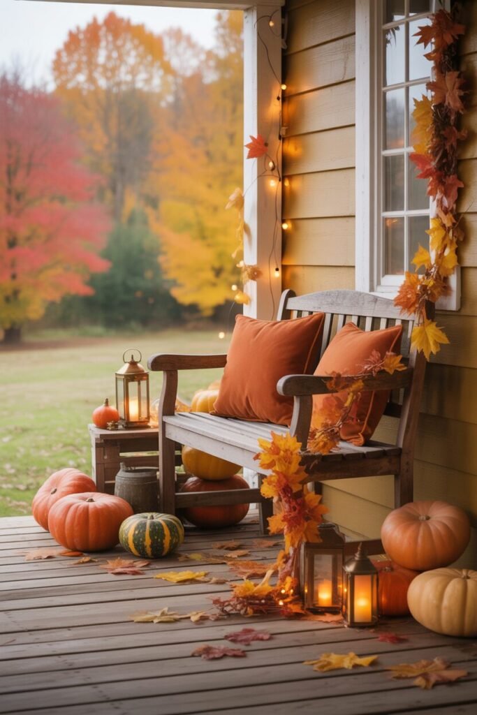 15 Stunning Fall Porch Decor Ideas 2 fall porch decor with pumpkins