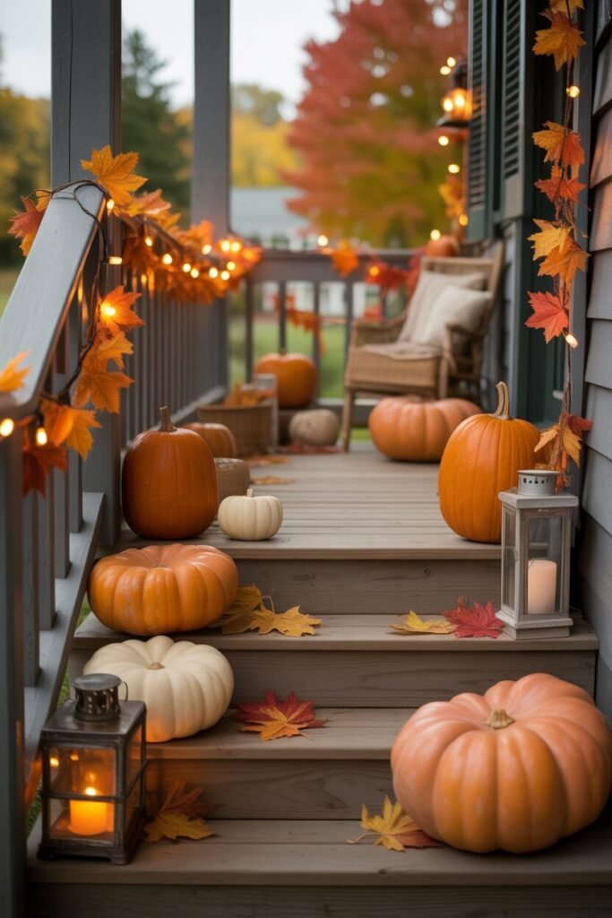 15 Stunning Fall Porch Decor Ideas 3 fall porch decor with pumpkins