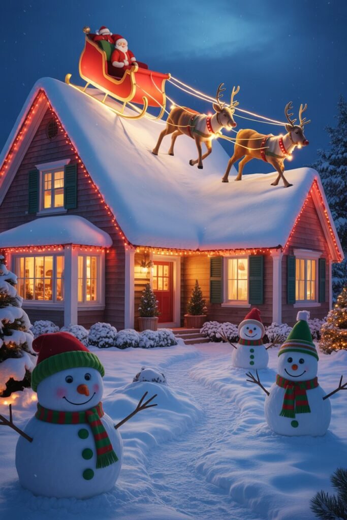 19 Magical Christmas House Decoration Ideas 5 Santa’s arrival Christmas house