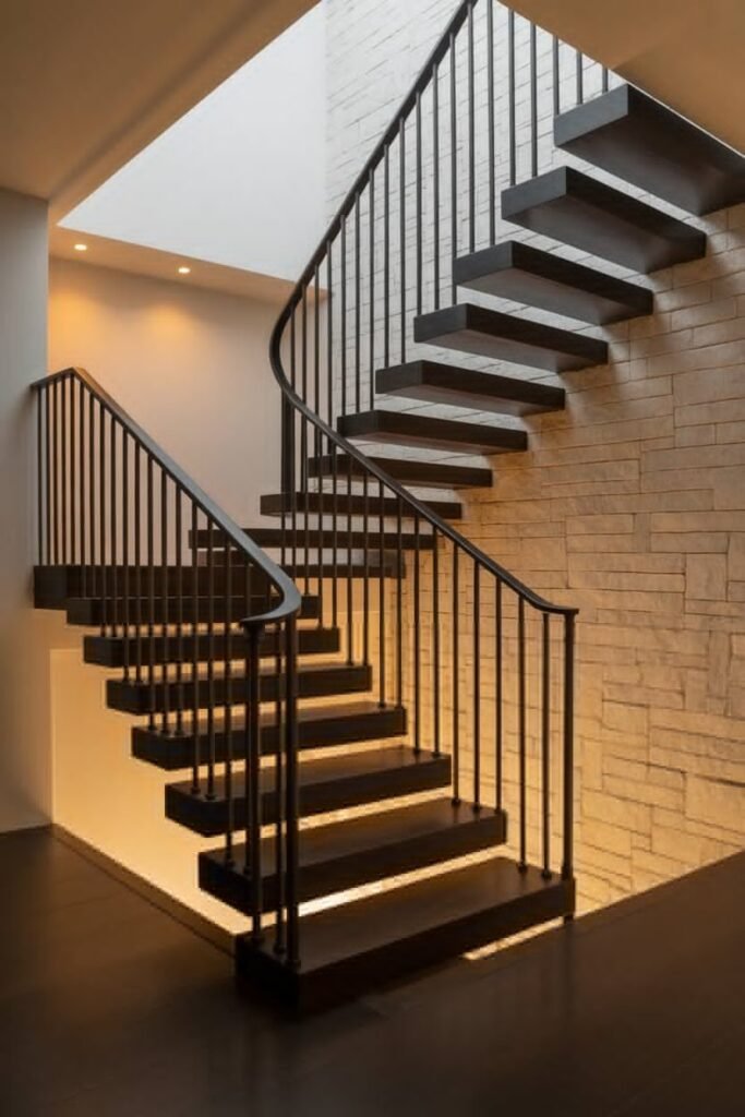 wood luxury staircase
