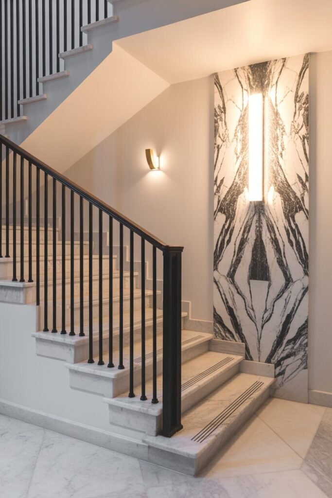 white marble staircase