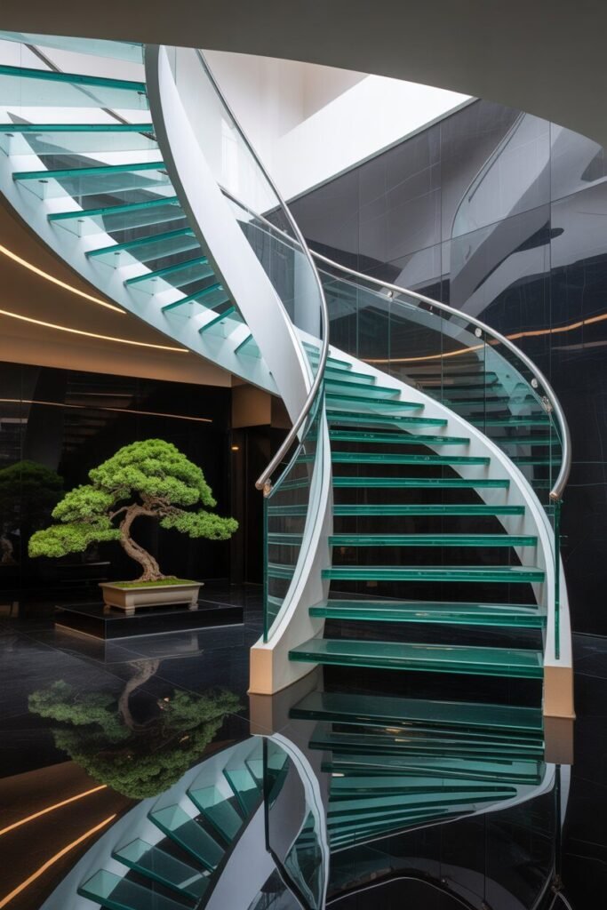 glass luxury staircase