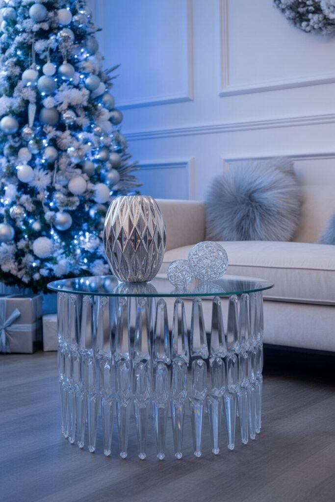 16 Blue and Ice Luxury Christmas Living Room 4 icy crystal luxury room