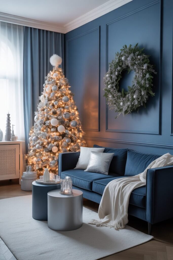 16 Blue and Ice Luxury Christmas Living Room 5 arctic blue luxury room