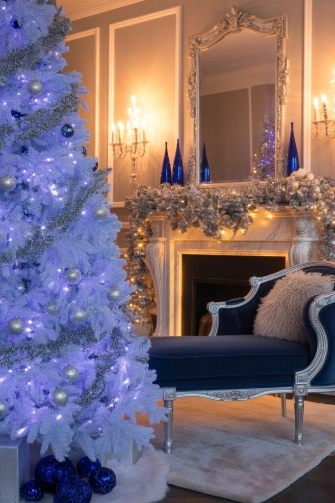 16 Blue and Ice Luxury Christmas Living Room 6 silver sapphire luxury room