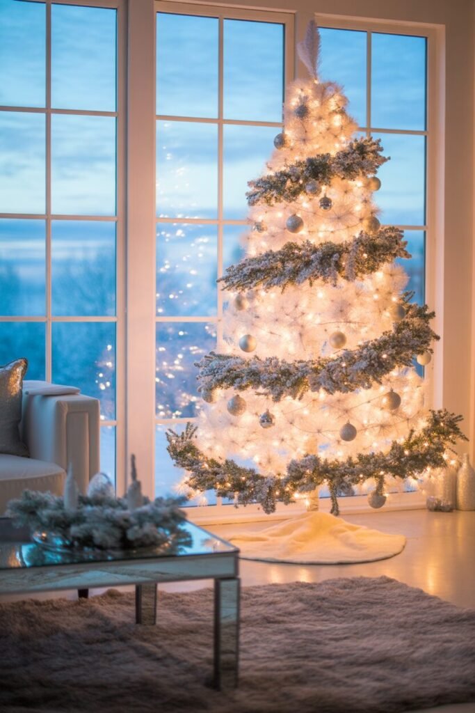 16 Blue and Ice Luxury Christmas Living Room 14 winter sky luxury room