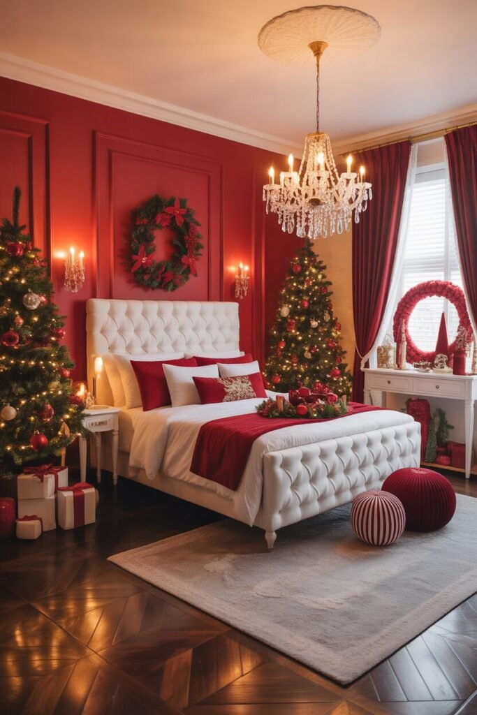 15 Lavish Red and Gold Christmas Bedroom Ideas 2 red gold bedroom
