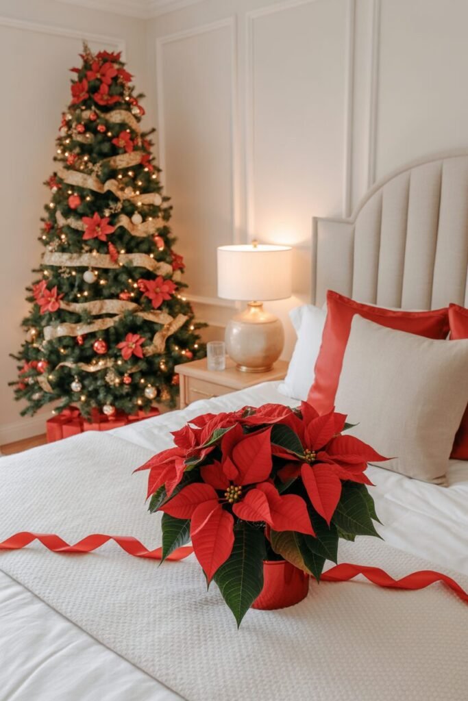 15 Lavish Red and Gold Christmas Bedroom Ideas 7 red gold bedroom