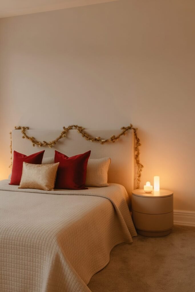 15 Lavish Red and Gold Christmas Bedroom Ideas 8 red gold bedroom