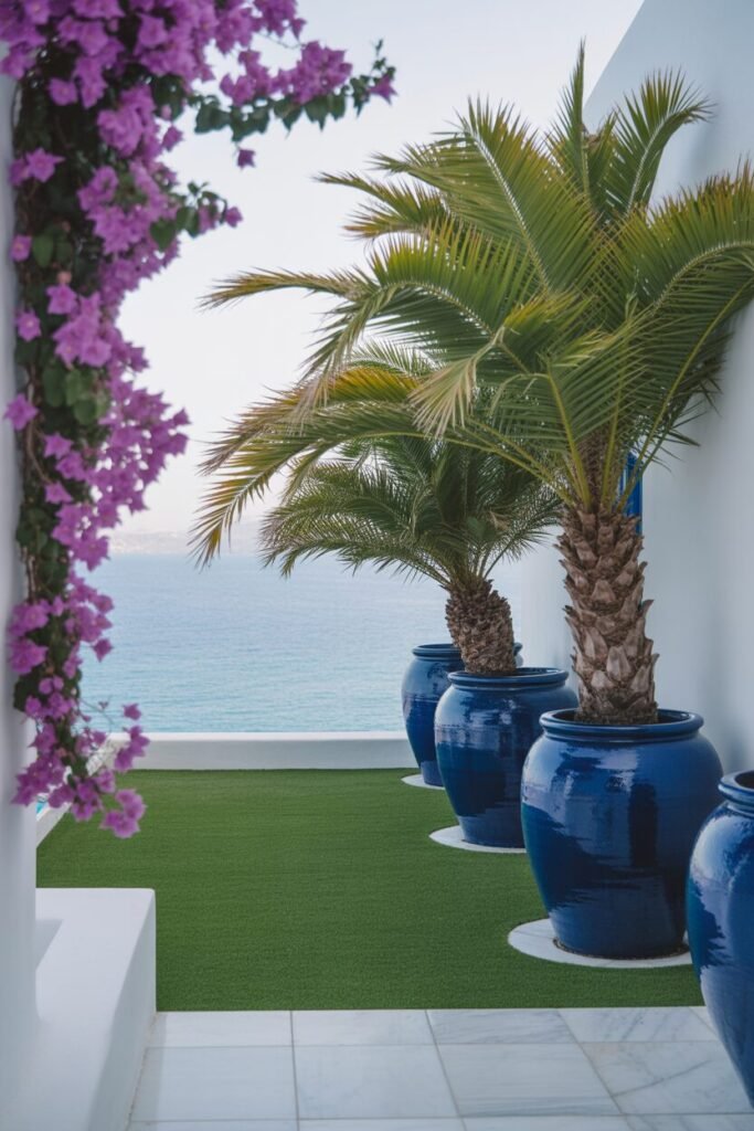 15 Stunning Tropical Garden Pathway Ideas 20 Blue ceramic tropical pathway