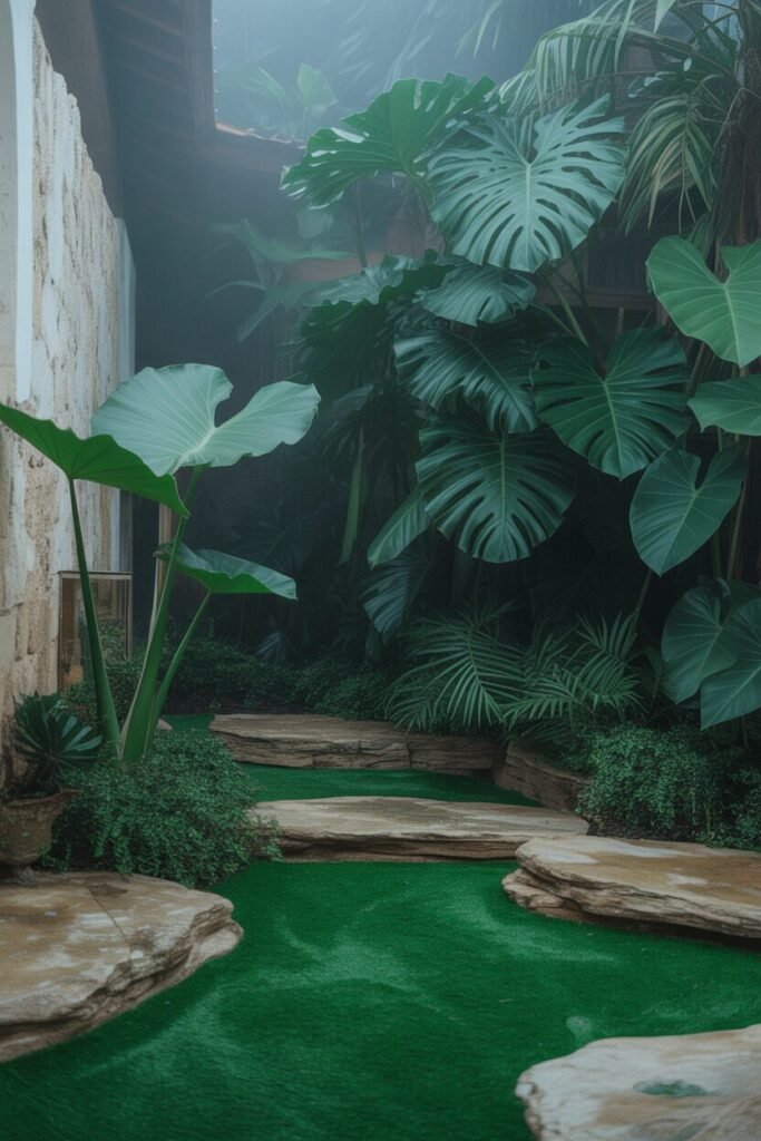 15 Stunning Tropical Garden Pathway Ideas 19 Jungle oasis tropical pathway