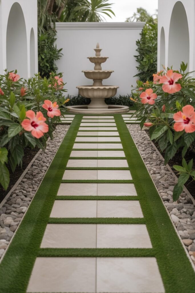 15 Stunning Tropical Garden Pathway Ideas 18 Mediterranean courtyard tropical path