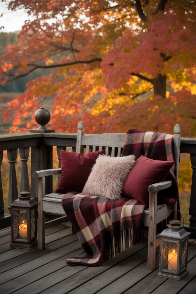  rustic cozy autumn balcony decor
