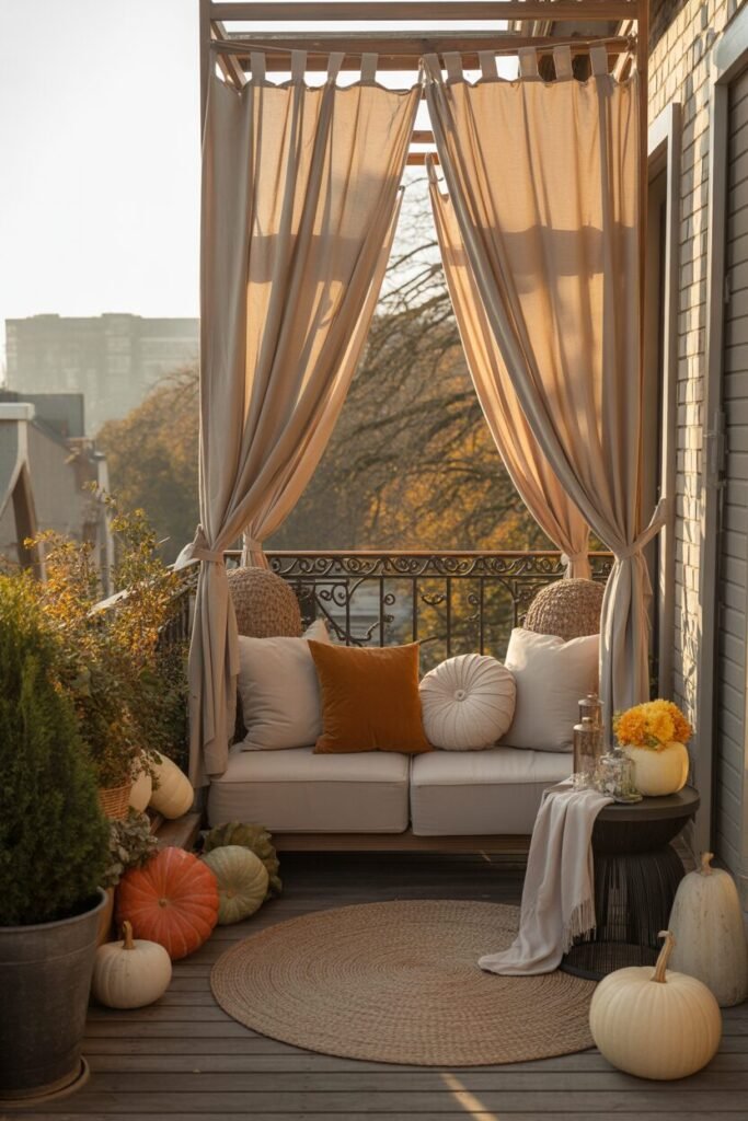 elegant autumn balcony decor