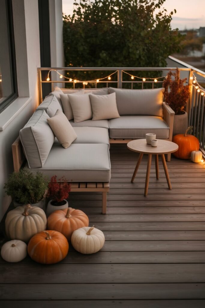  modern cozy autumn balcony