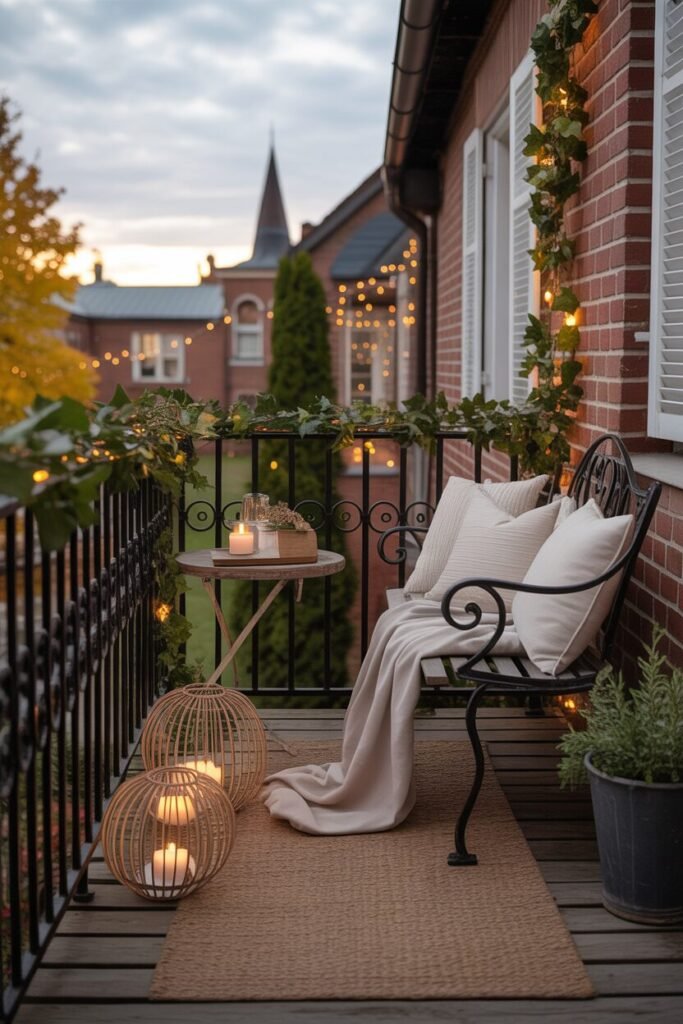 vintage autumn balcony decor