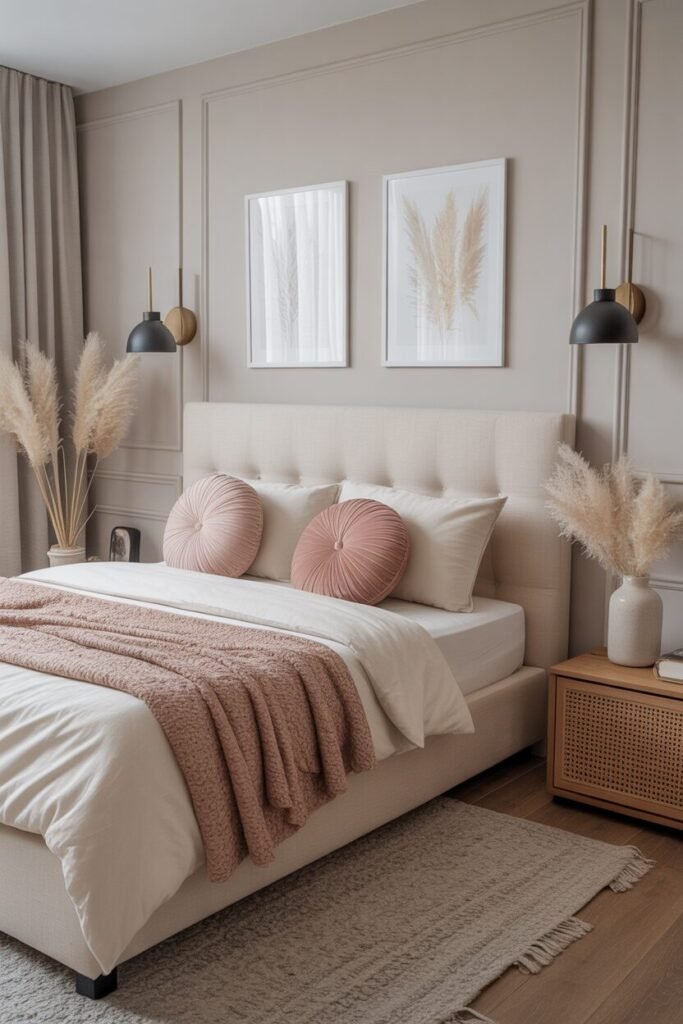 15 Modern Chic Feminine Bedroom Ideas for Elegant Glam Decor 17 soft modern feminine bedroom