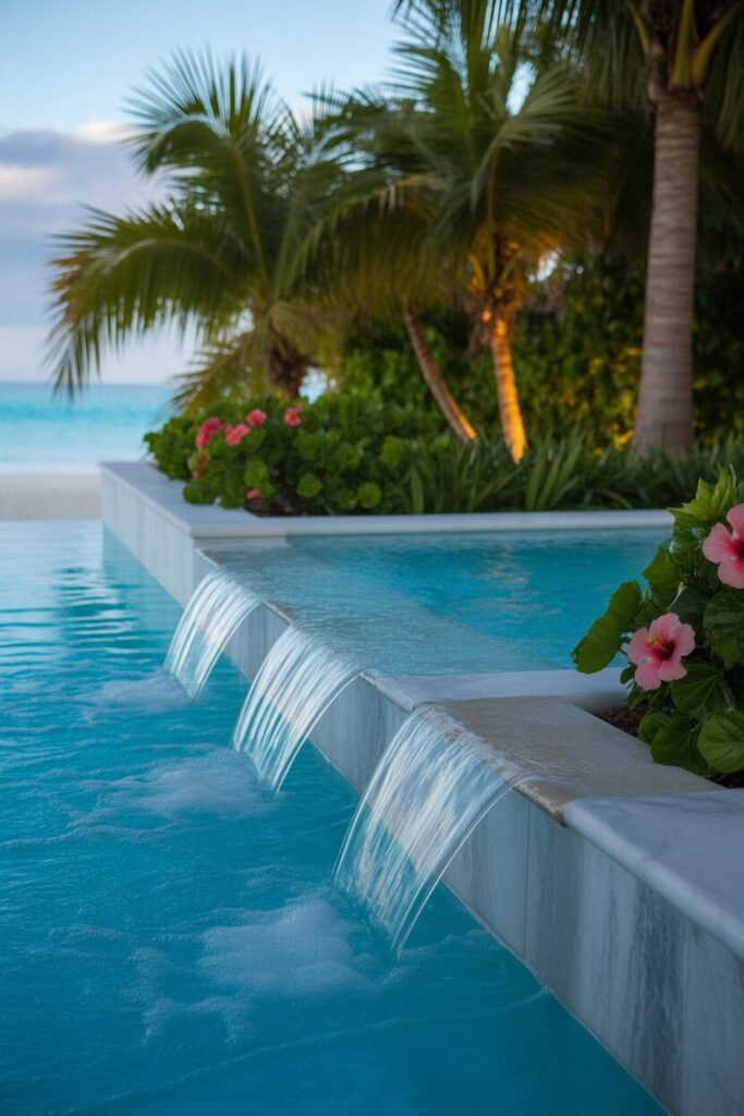 15 Creative Beach Entry Pool Designs to Elevate Your Outdoor Space 13 spa integrated beach entry pool