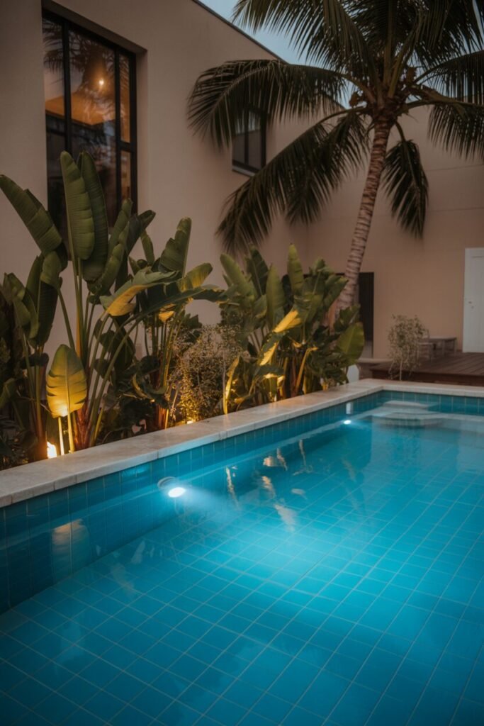 15 Creative Beach Entry Pool Designs to Elevate Your Outdoor Space 15 LED accent beach entry pool