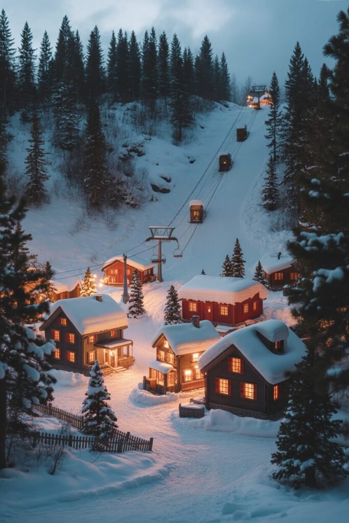 19 DIY Miniature Christmas Village Ideas For Magical Holidays 6 christmas village mountain ski