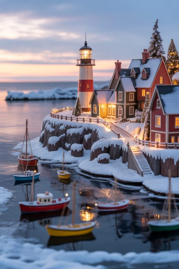 19 DIY Miniature Christmas Village Ideas For Magical Holidays 10 christmas village seaside