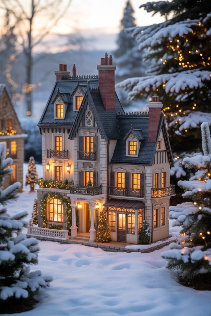 19 DIY Miniature Christmas Village Ideas For Magical Holidays 16 christmas village gold white luxury