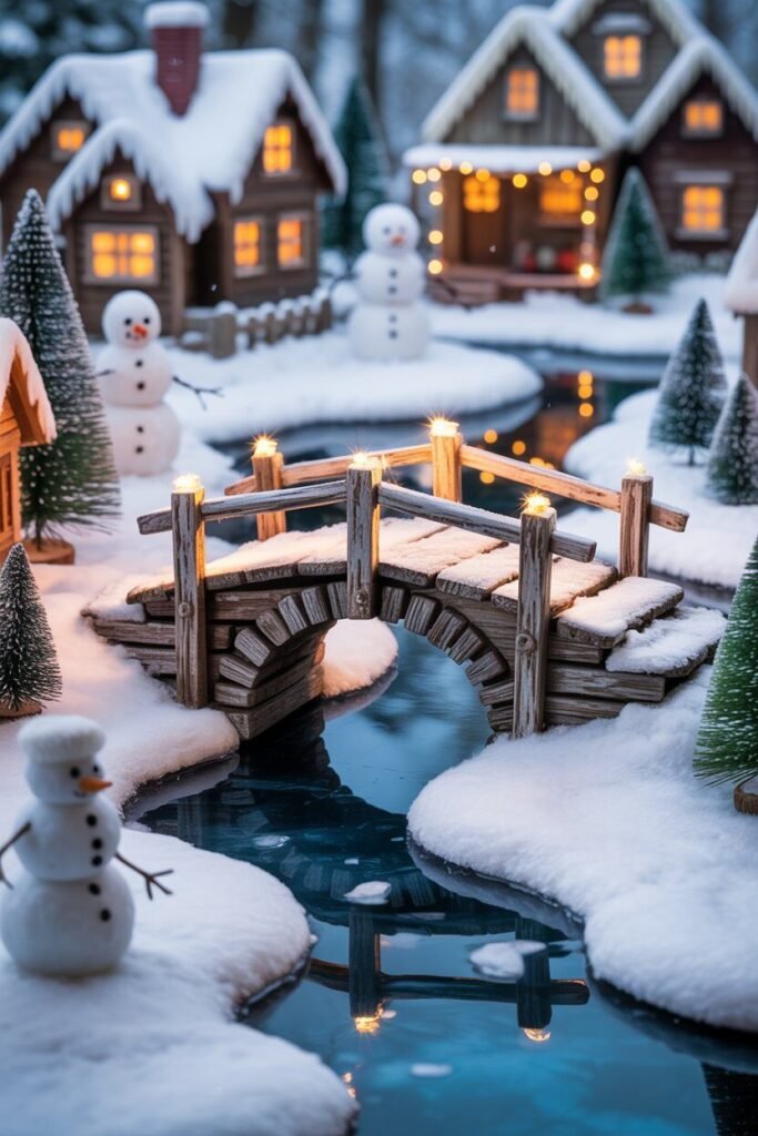 19 DIY Miniature Christmas Village Ideas For Magical Holidays 18 christmas village bridge