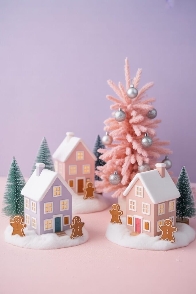 19 DIY Miniature Christmas Village Ideas For Magical Holidays 20 christmas village pastel fairytale