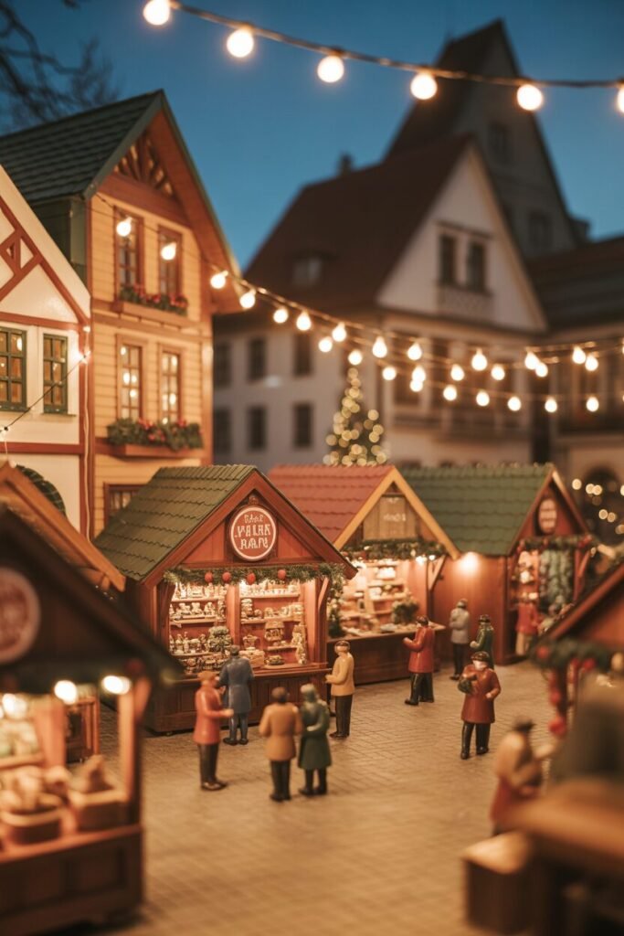 19 DIY Miniature Christmas Village Ideas For Magical Holidays 8 christmas village market scene