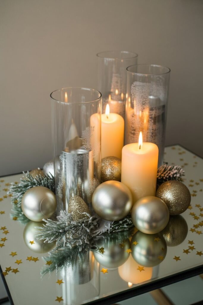 13 Stylish Christmas Centerpiece Ideas to Elevate Your Holiday Table 17 frosted glass centerpiece