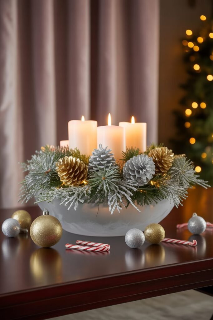 13 Stylish Christmas Centerpiece Ideas to Elevate Your Holiday Table 18 frosted glass centerpiece