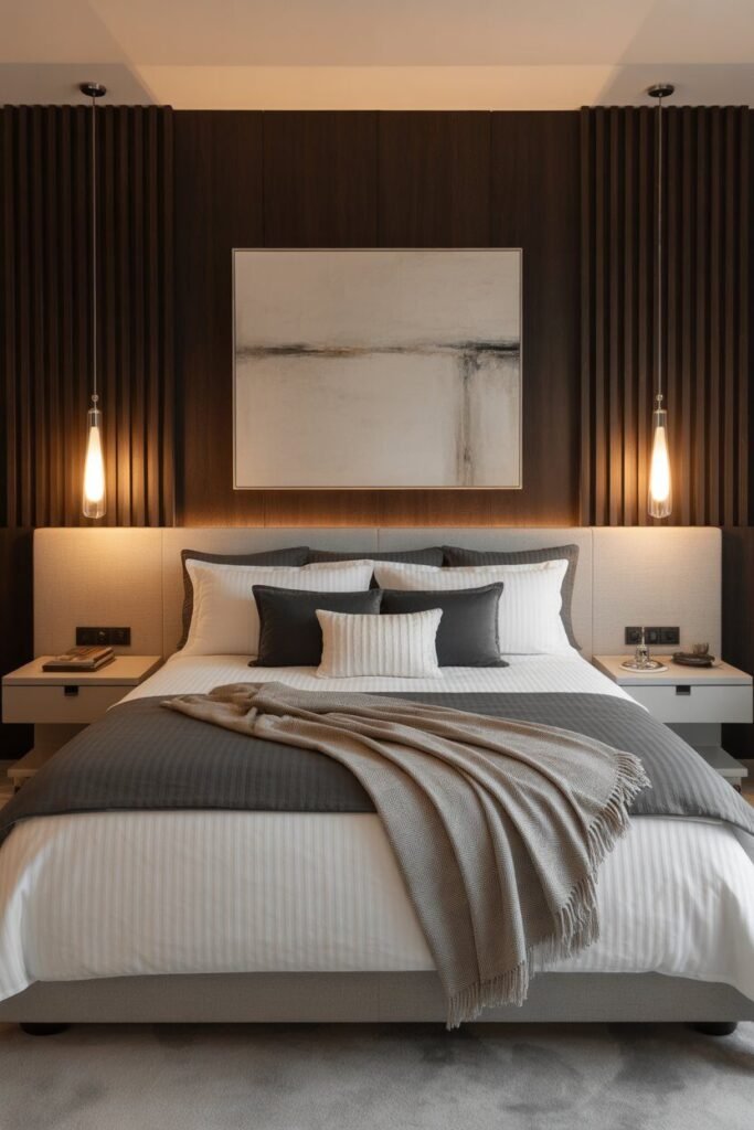 20 Luxurious Modern Bedroom Ideas 4 luxurious modern bedroom with wood wall