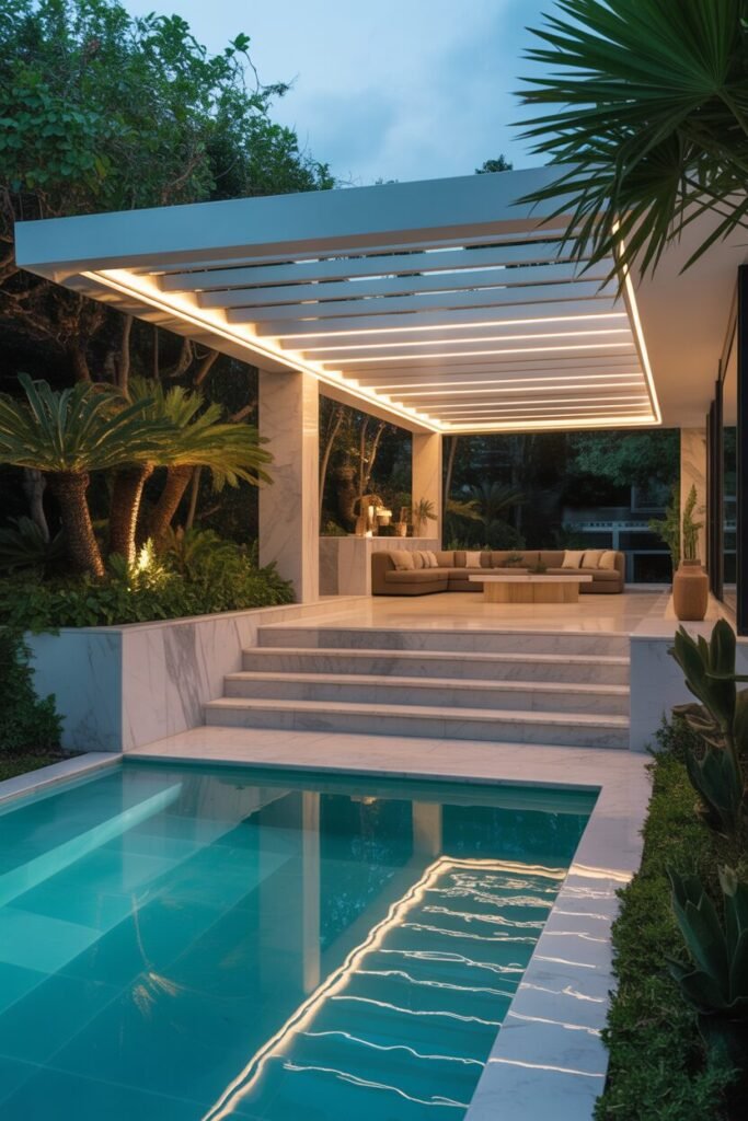  backyard with indoor outdoor design