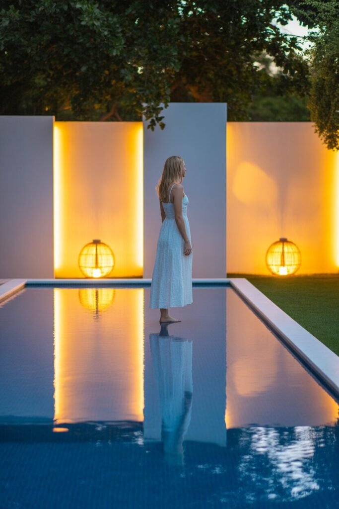 backyard at twilight