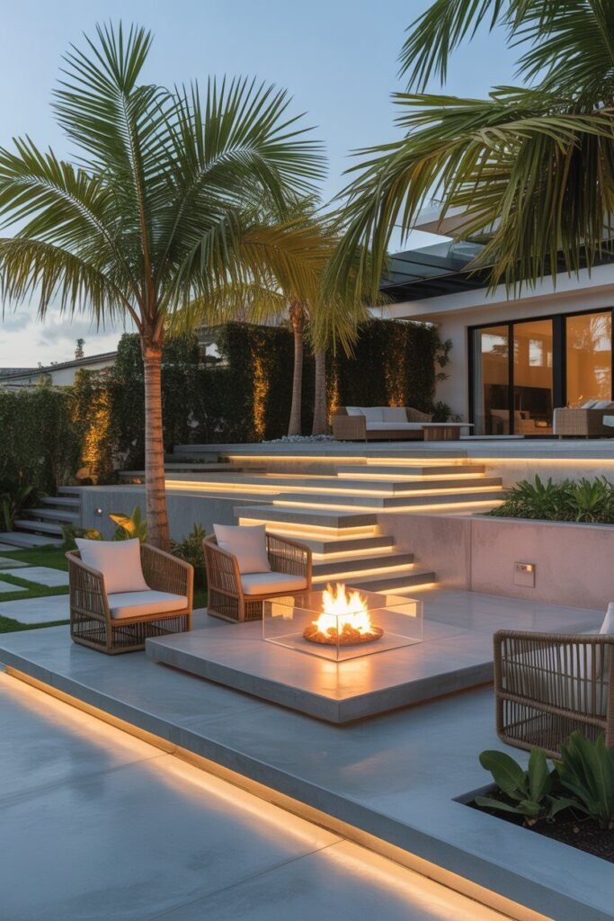 multi-level backyard terrace design