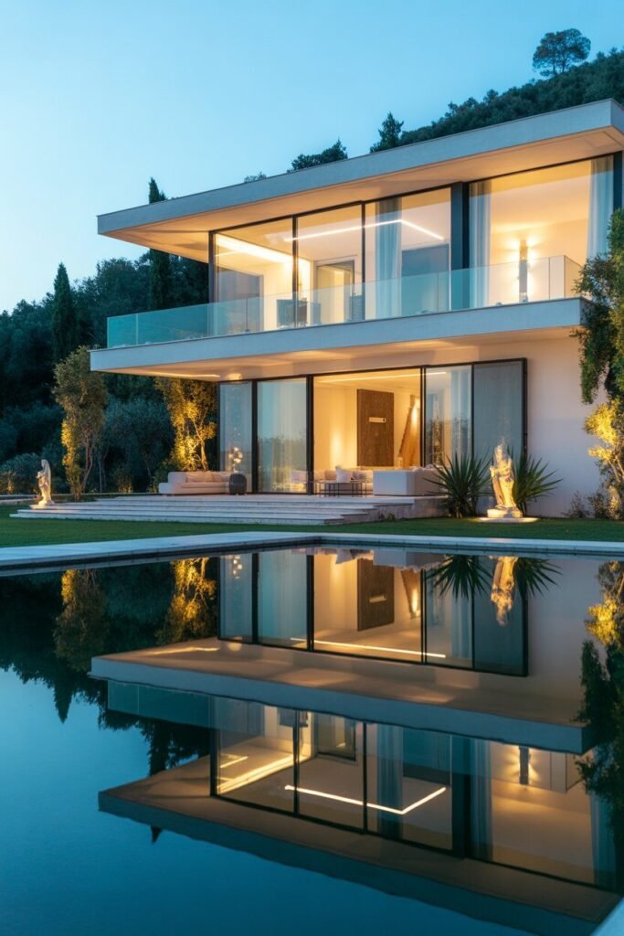 20 Luxurious Modern villa Backyard 4 backyard with reflective pond