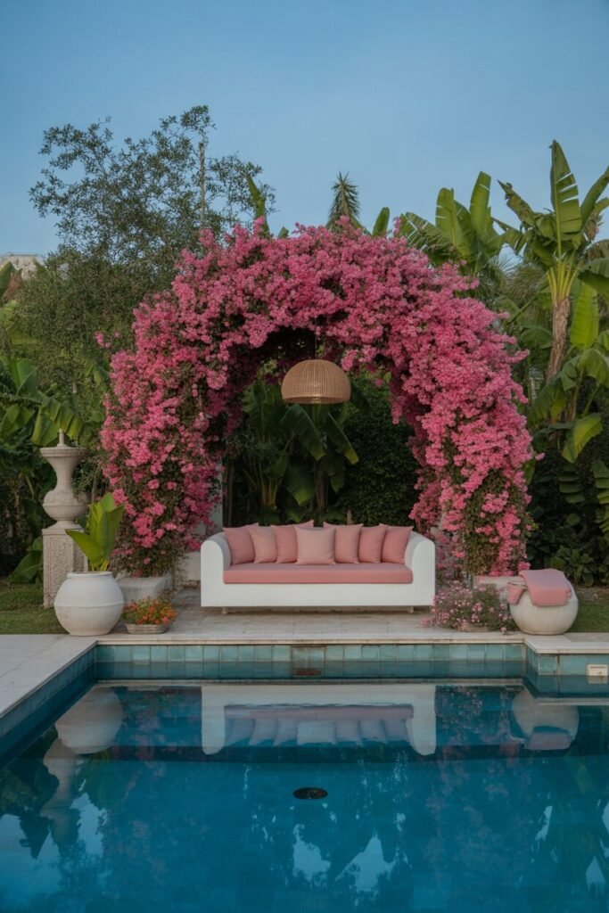 20 Luxurious Modern villa Backyard 20 backyard with flower arch