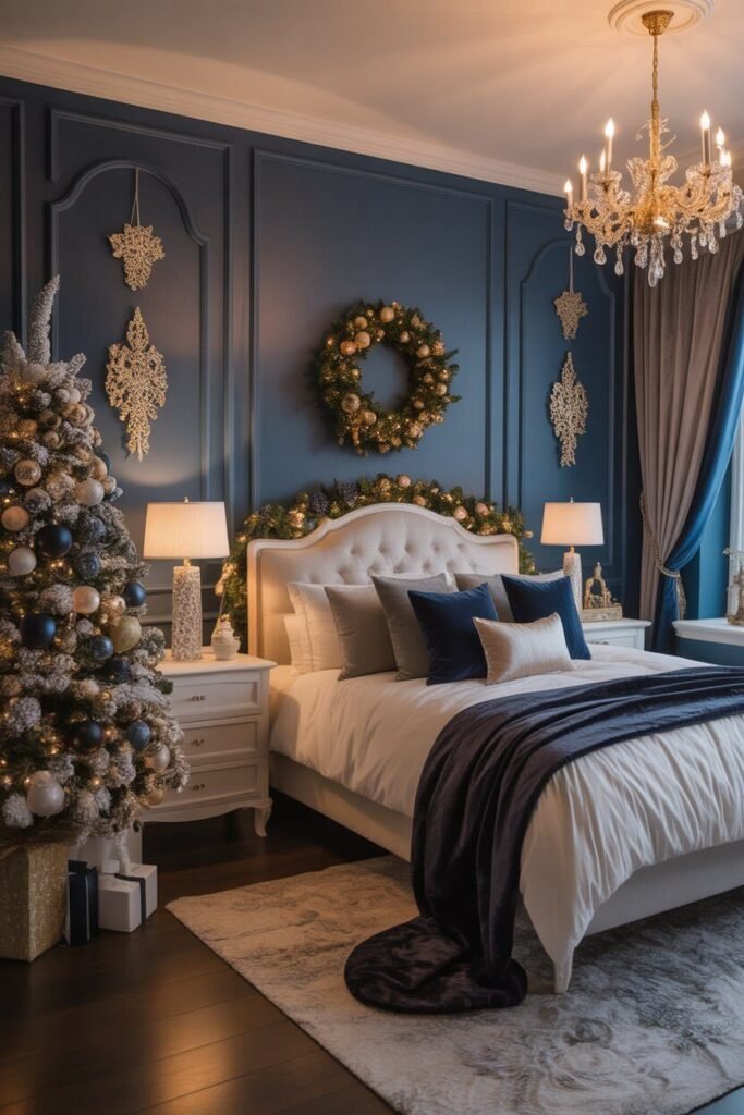  christmas decor navy gold