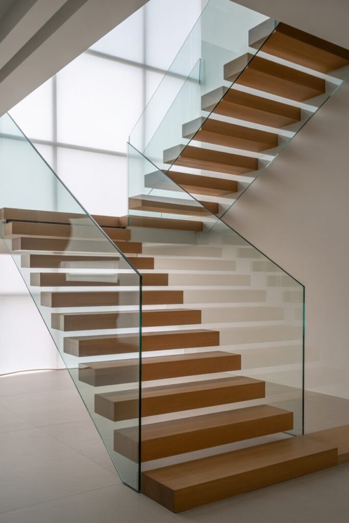  floating luxurious modern stairs for home