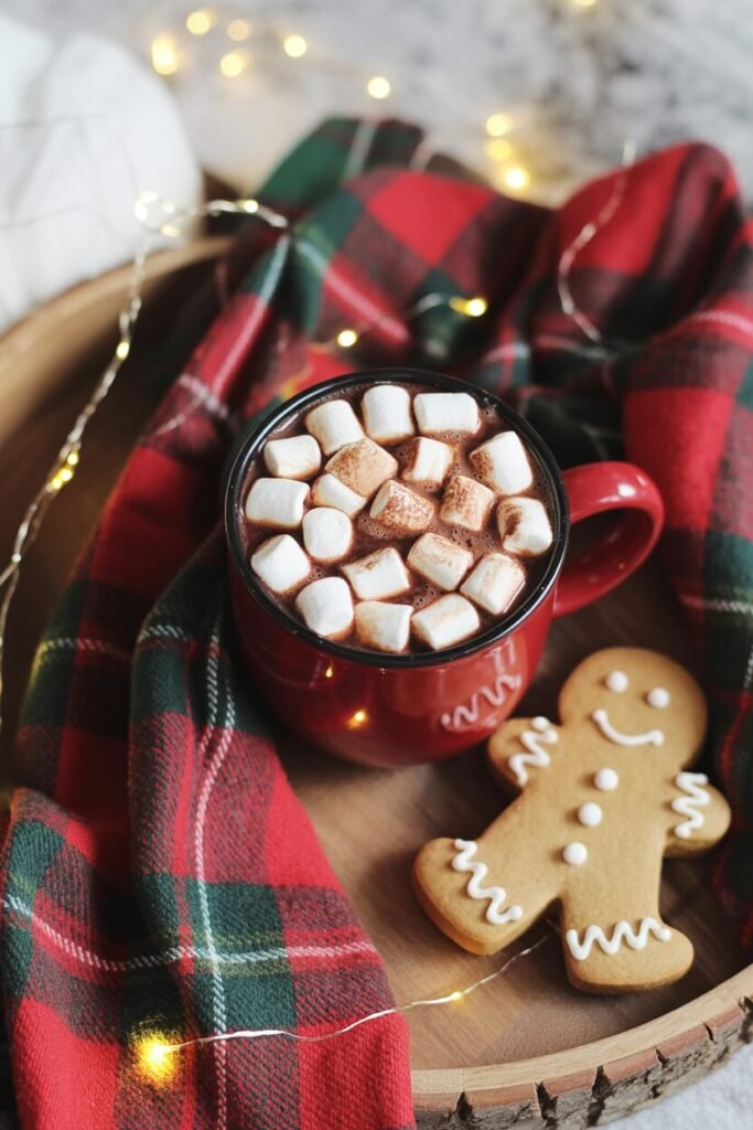 15 Christmas Coffee Table Tray Decor Ideas for a Stylish Holiday Home 2025 6 festive cocoa Christmas tray