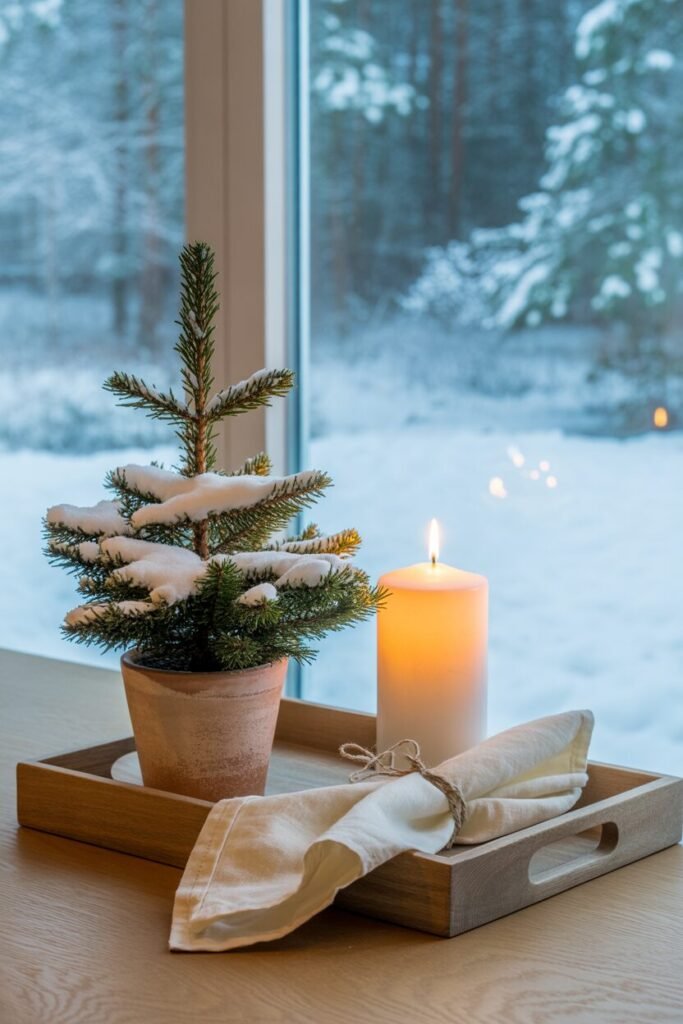 15 Christmas Coffee Table Tray Decor Ideas for a Stylish Holiday Home 2025 5 Scandinavian Christmas tray