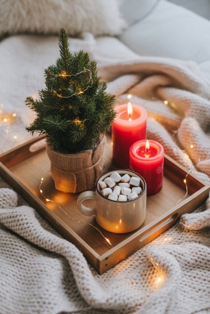 15 Christmas Coffee Table Tray Decor Ideas for a Stylish Holiday Home 2025 3 rustic Christmas coffee tray